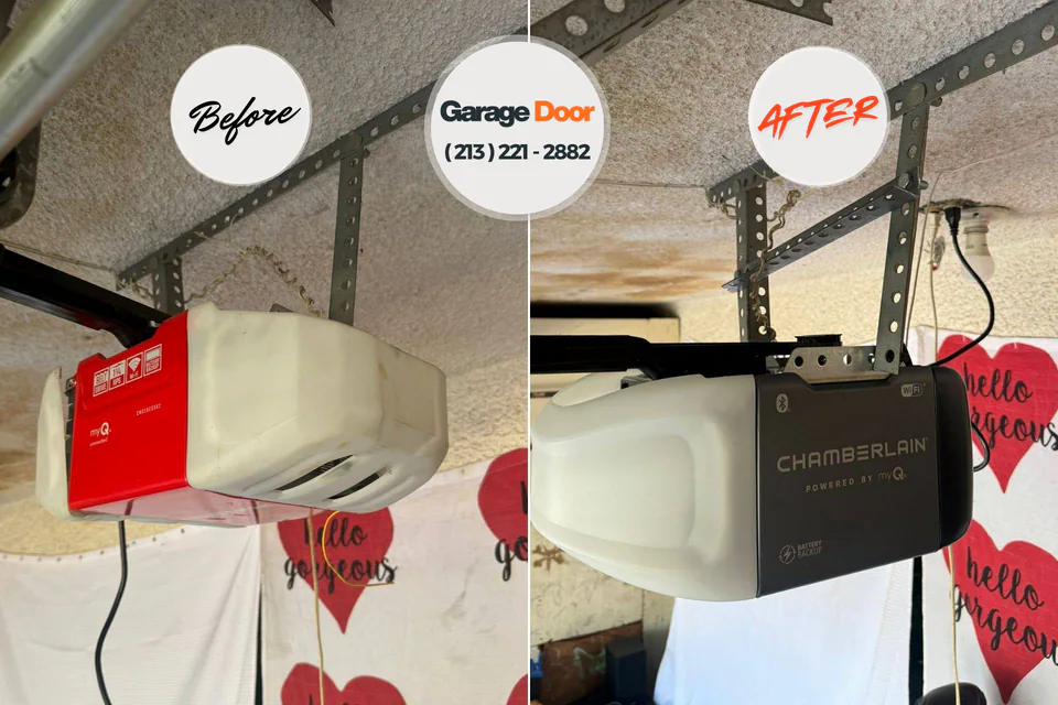 Before and after: garage door repair West Carthage, NY